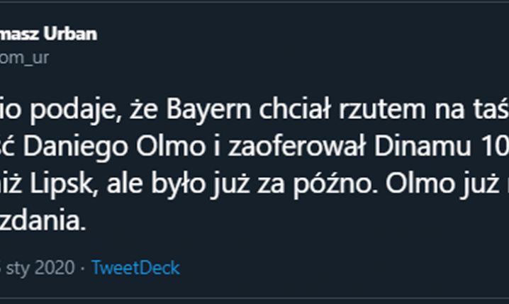 Bayern chciał pozyskać Olmo!